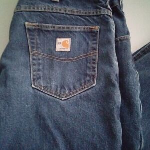 Carhartt FR Flame Resistant Straight Leg Blue Denim Work Jeans - 36Wx34L